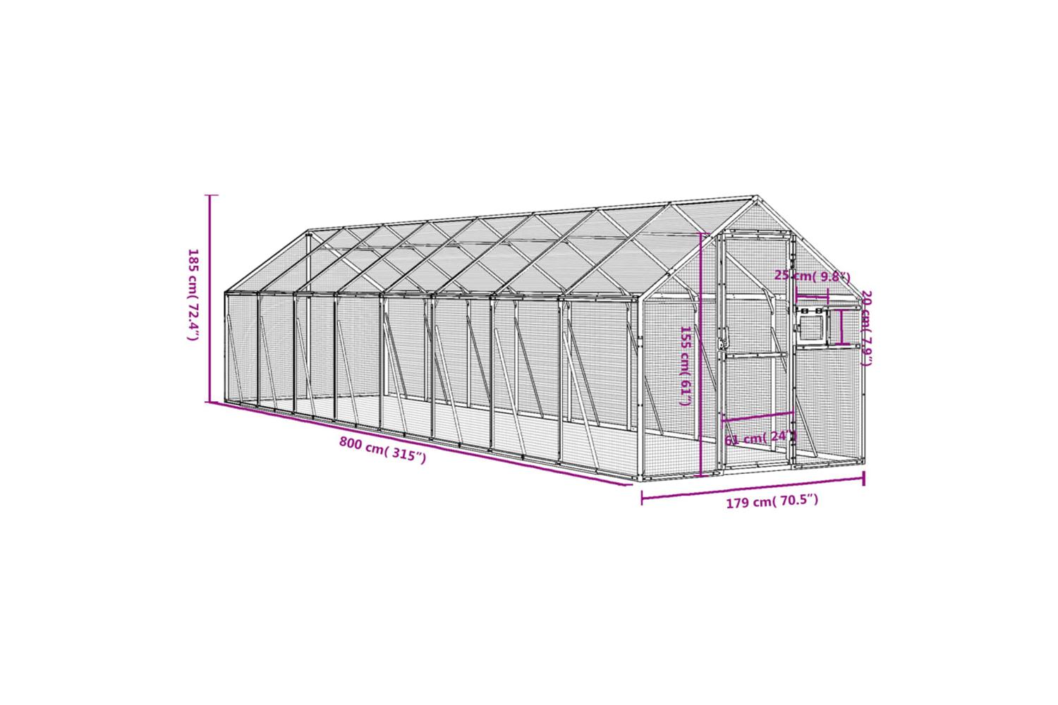 Aviary Anthracite 179x8x185 M Aluminium-7