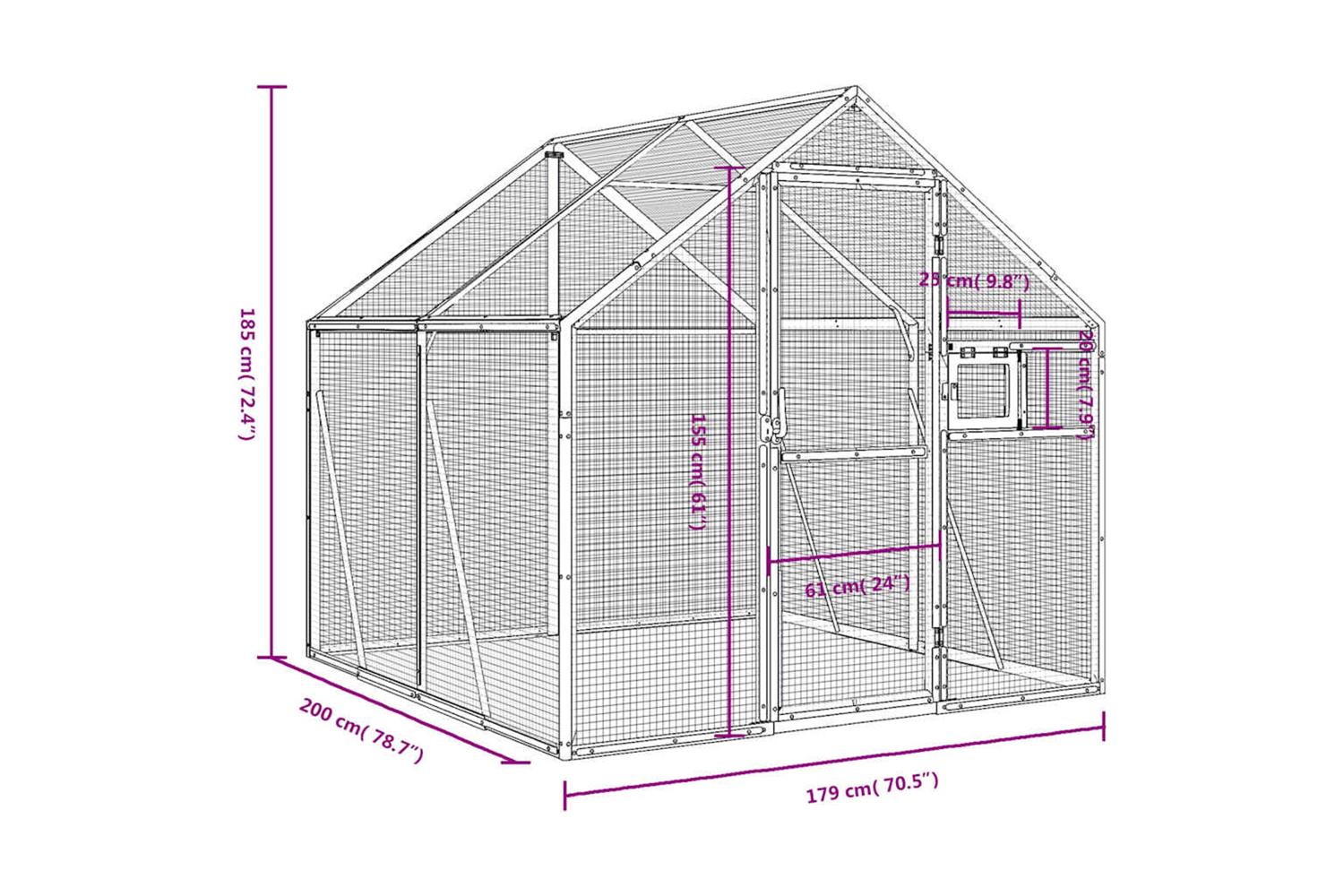 Aviary Silver 179x2x185 M Aluminium-7