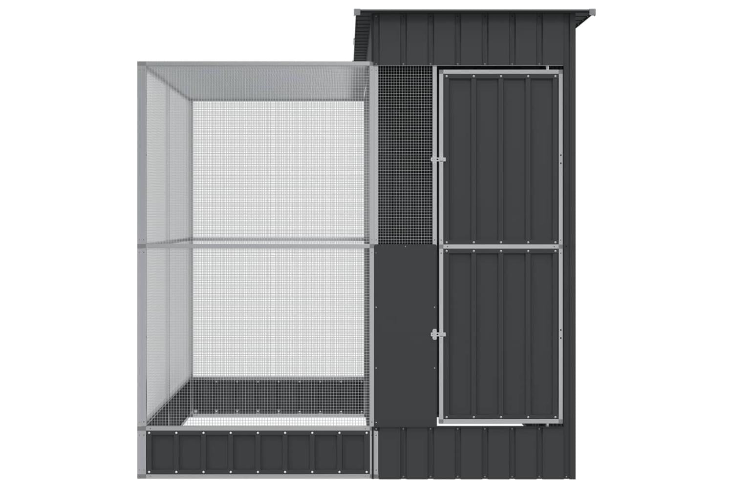 Aviary With Extension Silver 209x203x216 Cm Steel-3