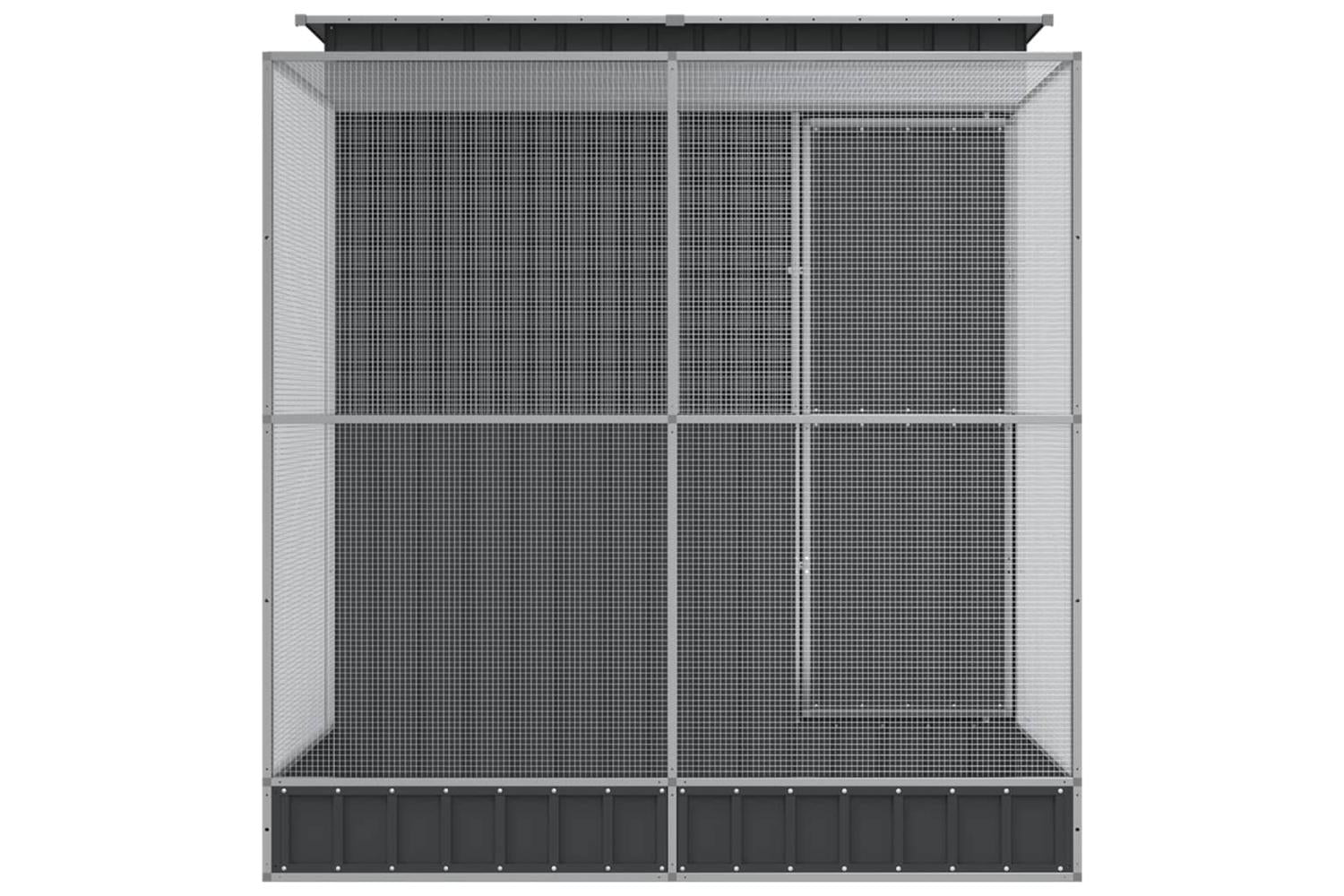 Aviary With Extension Silver 209x203x216 Cm Steel-4