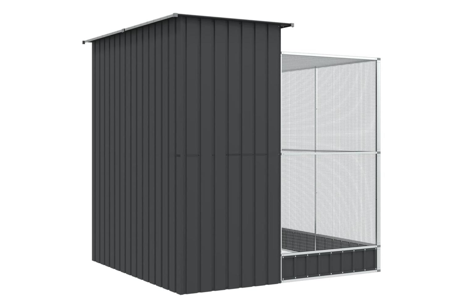 Aviary With Extension Silver 209x203x216 Cm Steel-5