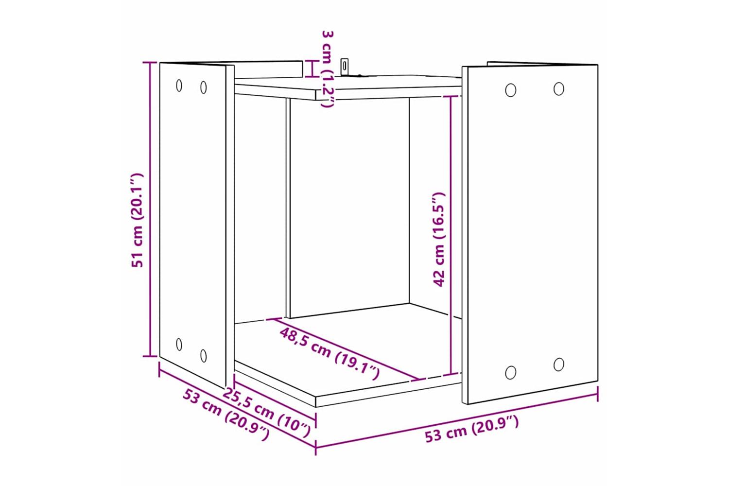 Cat Litter Box Enclosure Black Oak 53 X 53 X 51 Cm-10