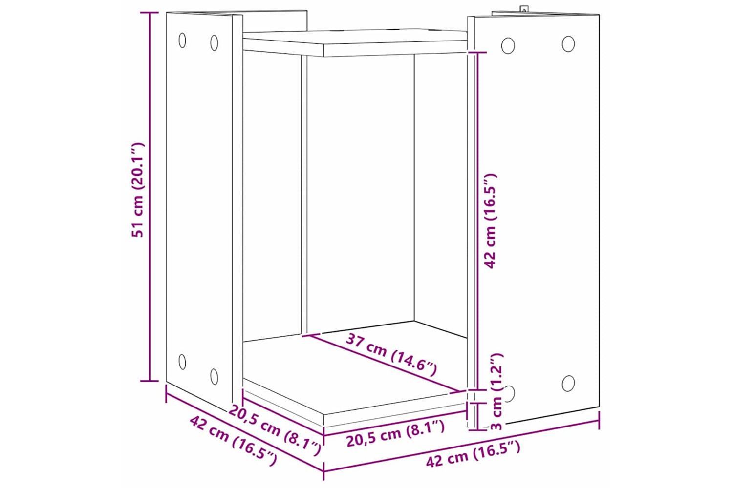 Cat Litter Box Enclosure Black Oak 42 X 42 X 51 Cm-10