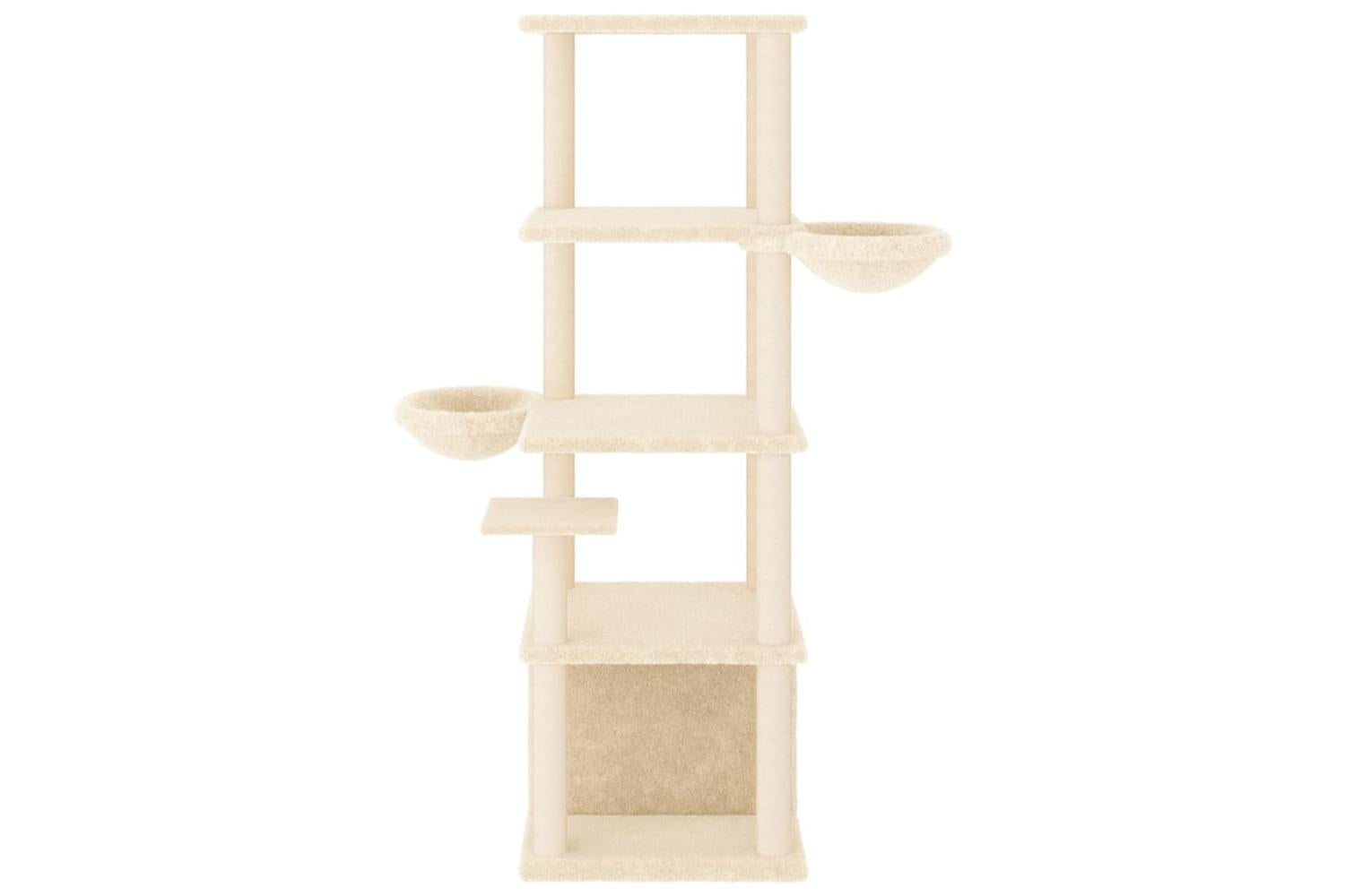 Cat Tree With Sisal Scratching Posts Cream 147 Cm-3