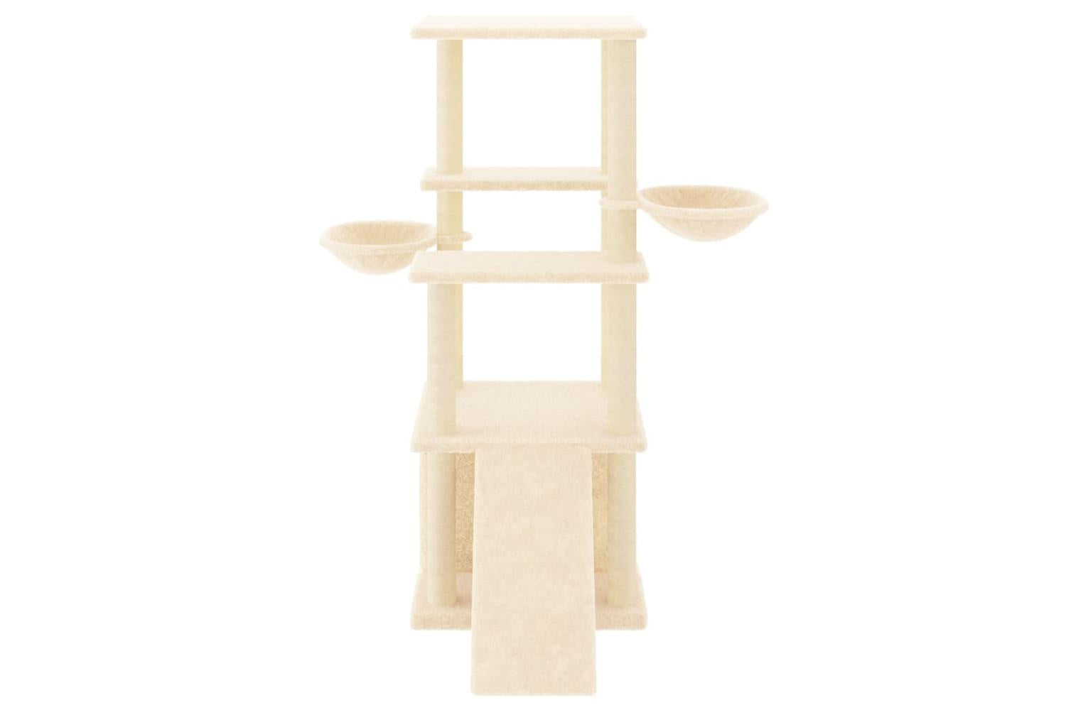 Cat Tree With Sisal Scratching Posts Cream 133 Cm-3