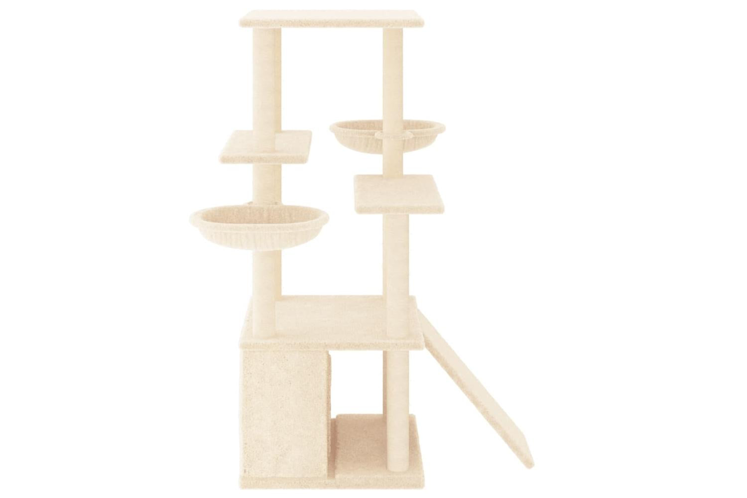 Cat Tree With Sisal Scratching Posts Cream 133 Cm-4