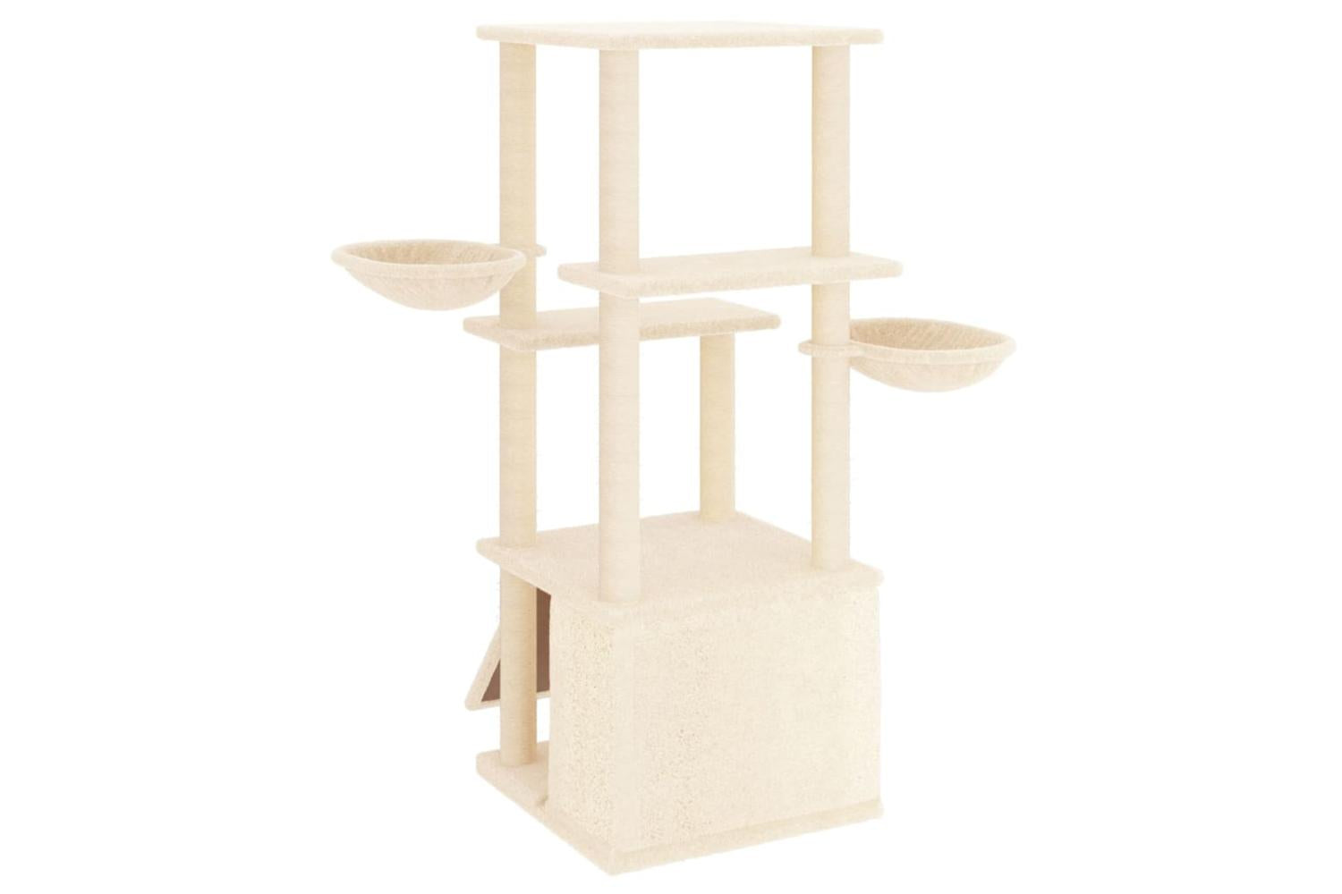 Cat Tree With Sisal Scratching Posts Cream 133 Cm-5