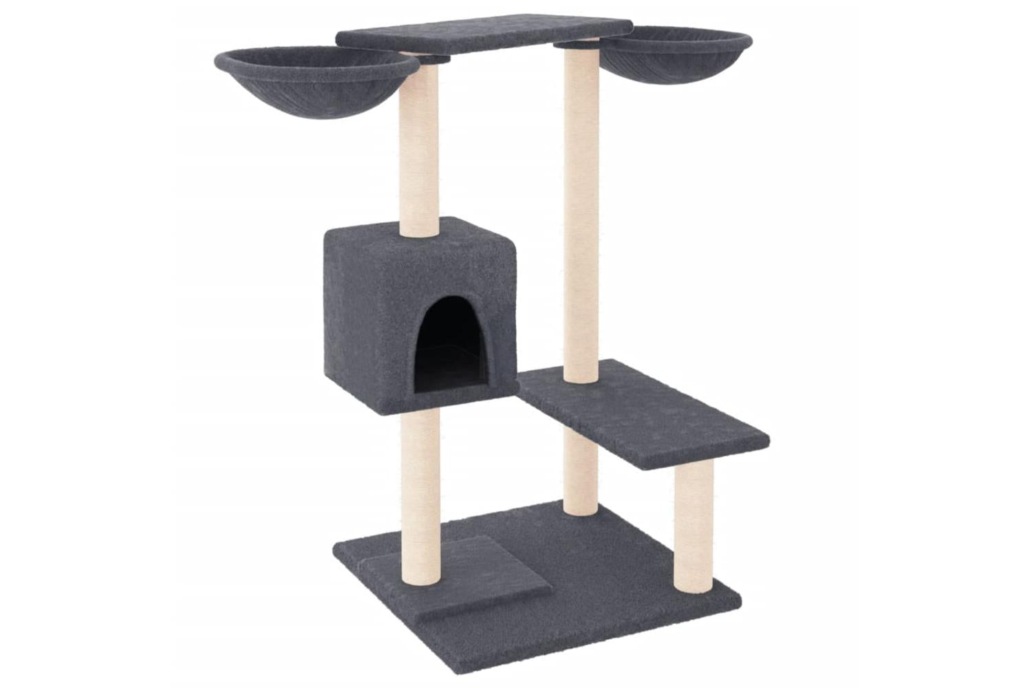 Cat Tree With Scratching Posts Dark Grey 82 Cm-2