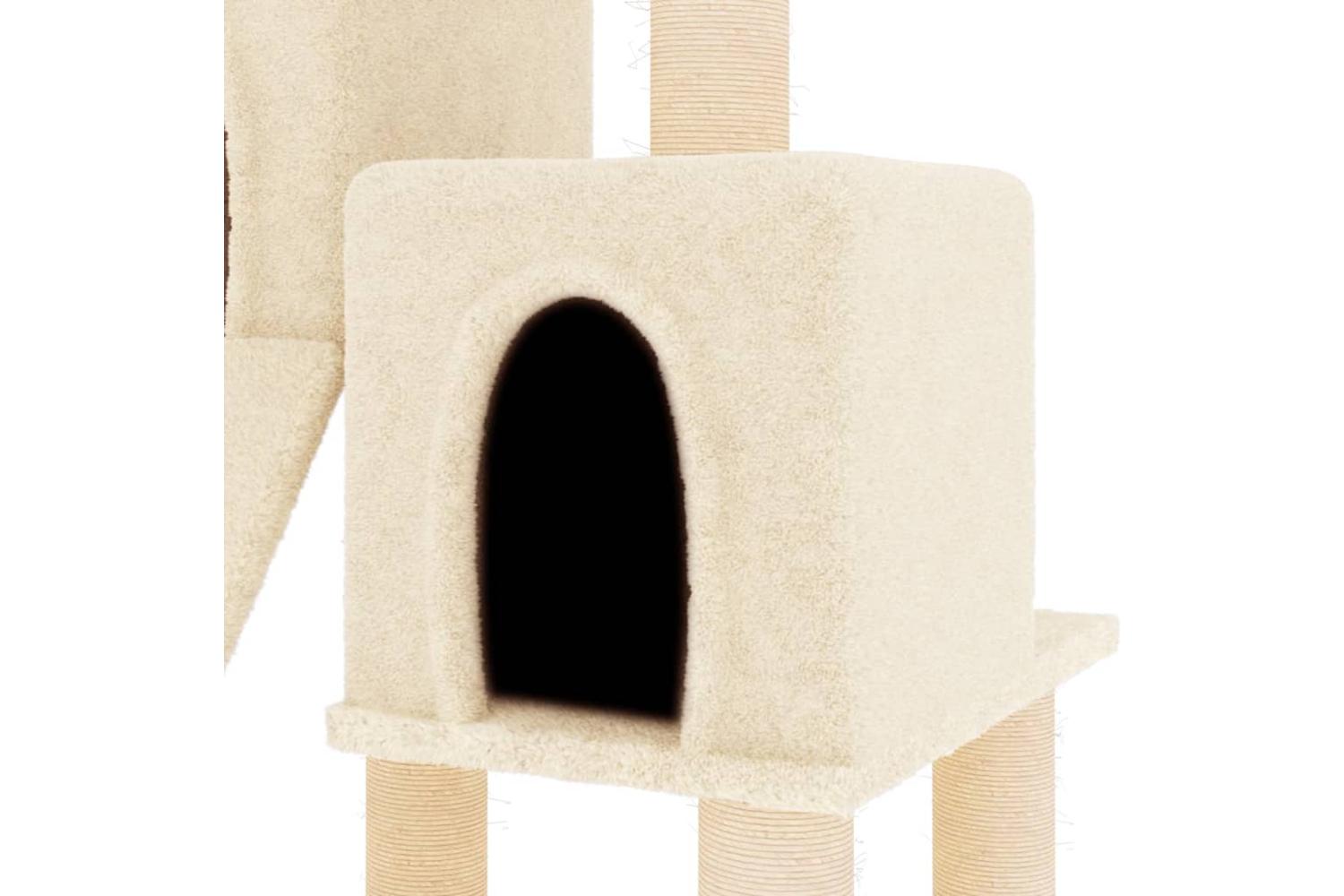 Cat Tree With Sisal Scratching Posts Cream 82 Cm-6
