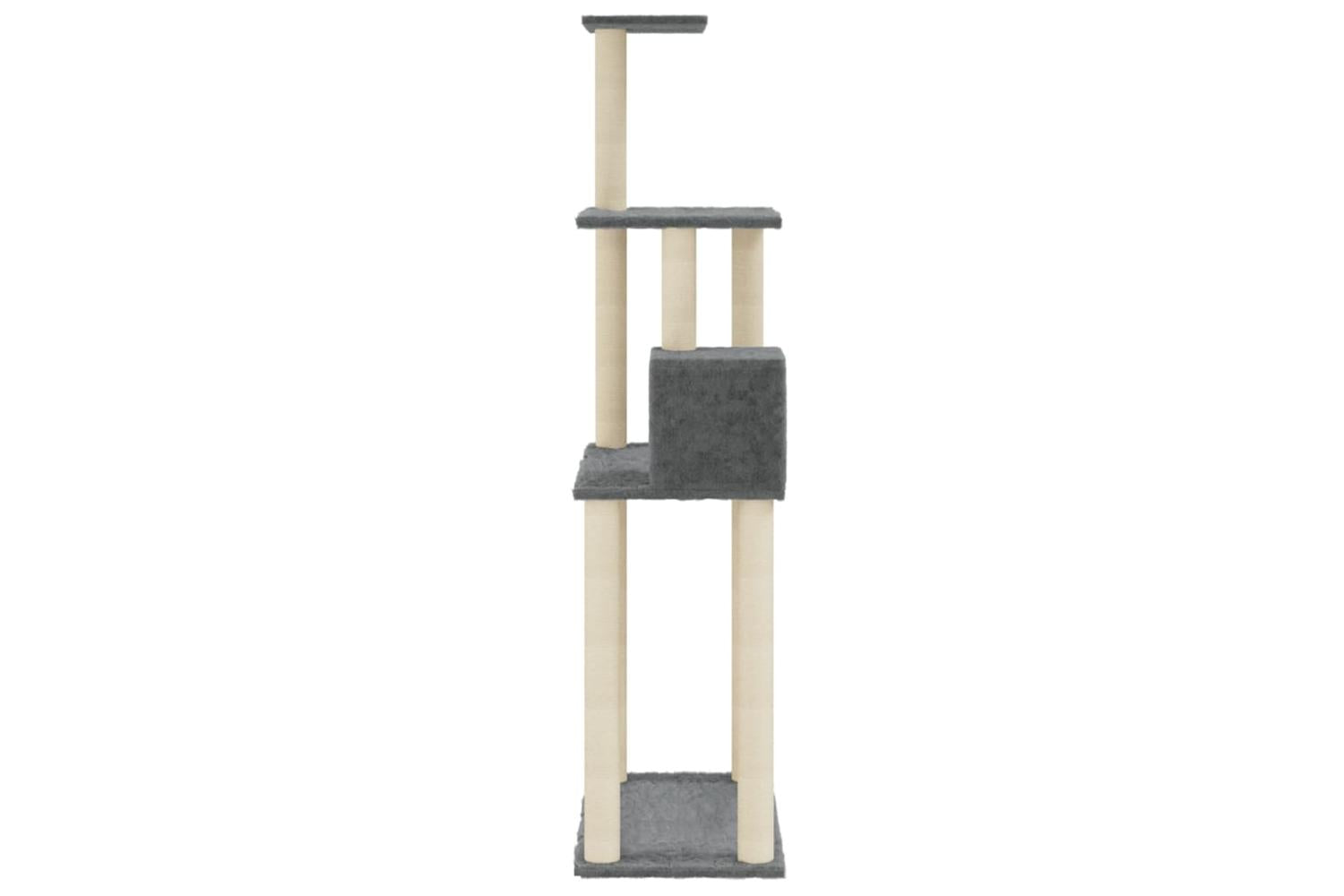 Cat Tree With Sisal Scratching Posts Dark Grey 147 Cm-5