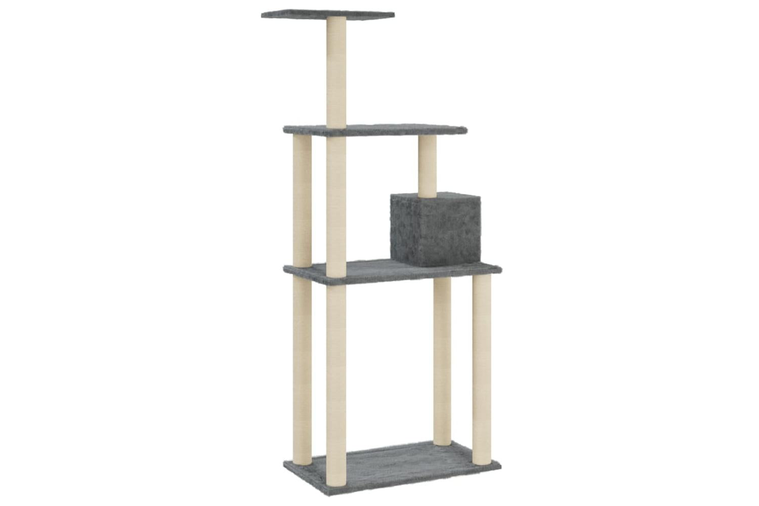 Cat Tree With Sisal Scratching Posts Dark Grey 147 Cm-6