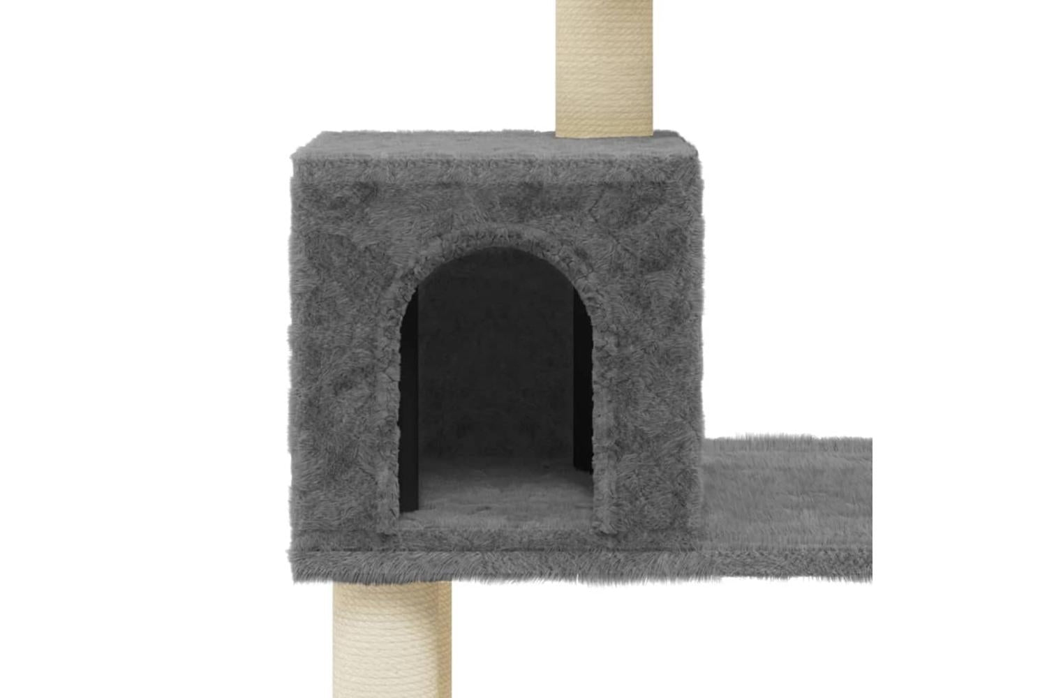 Cat Tree With Sisal Scratching Posts Dark Grey 147 Cm-7