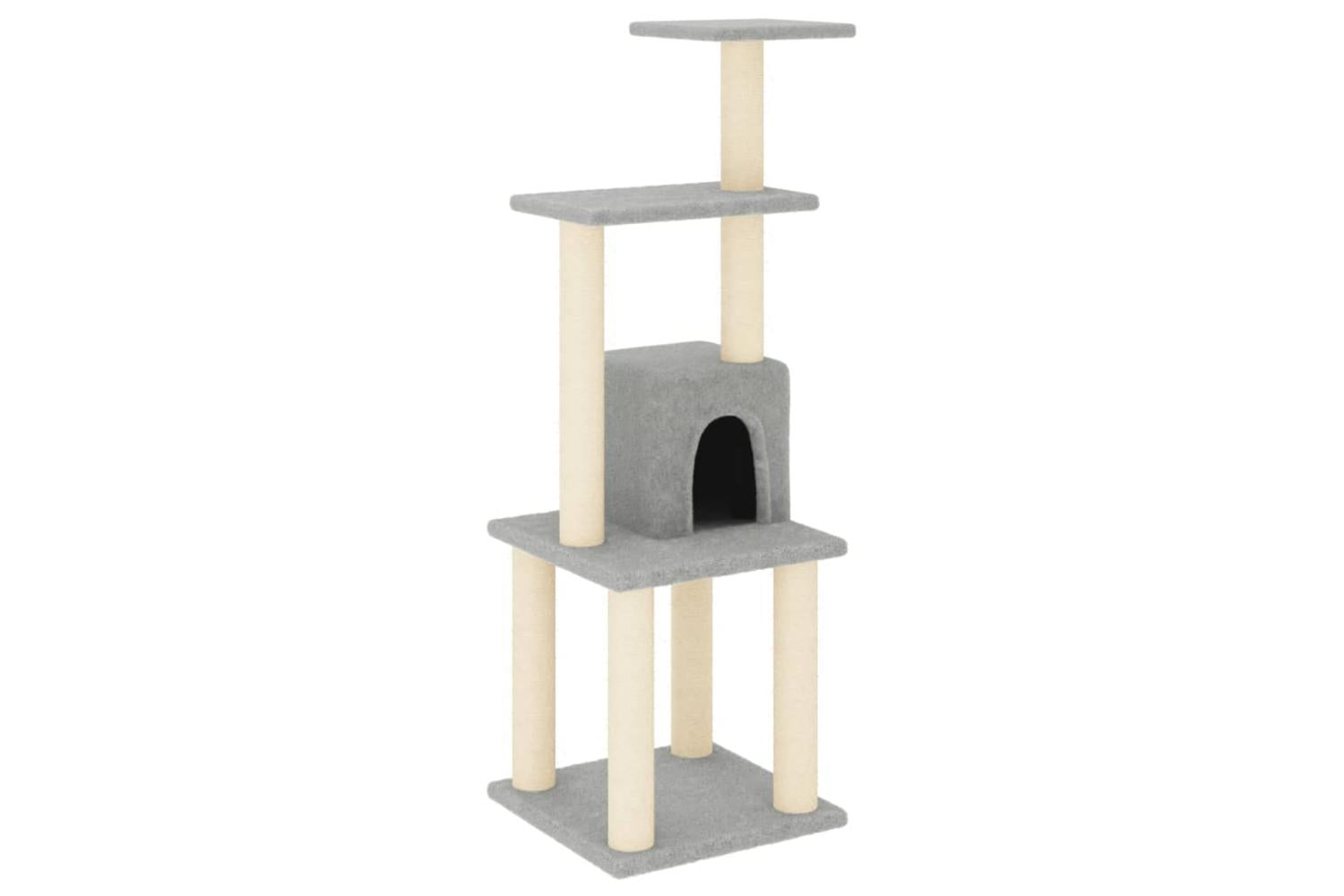 Cat Tree With Sisal Scratching Posts Light Grey 105 Cm