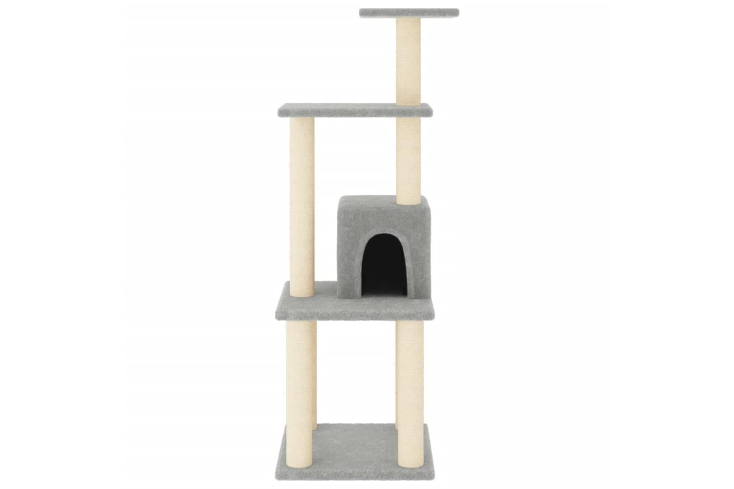 Cat Tree With Sisal Scratching Posts Light Grey 105 Cm-3