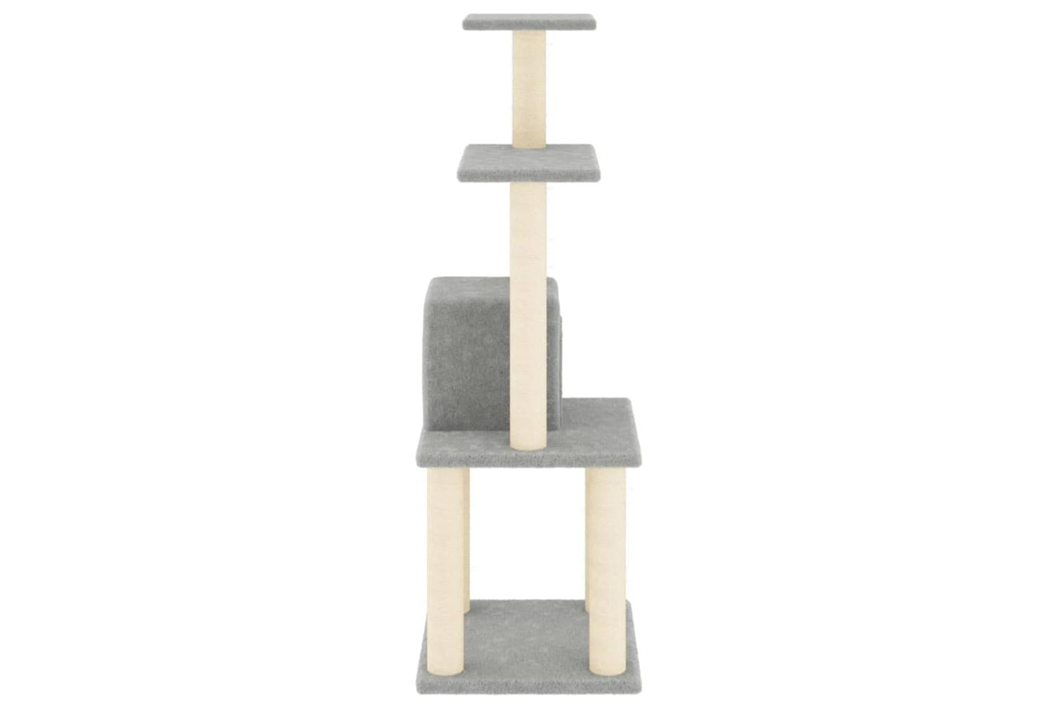 Cat Tree With Sisal Scratching Posts Light Grey 105 Cm-4