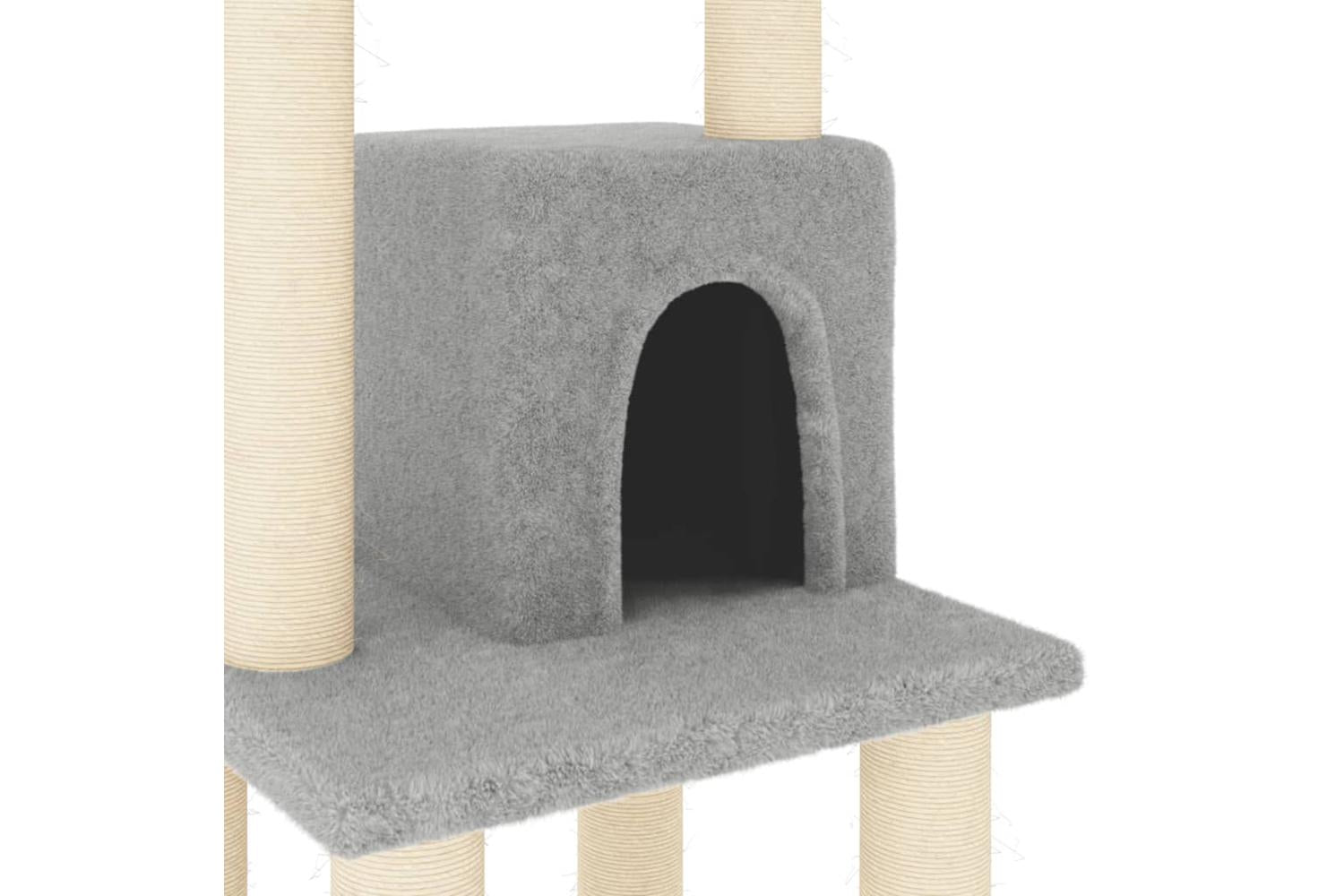 Cat Tree With Sisal Scratching Posts Light Grey 105 Cm-5
