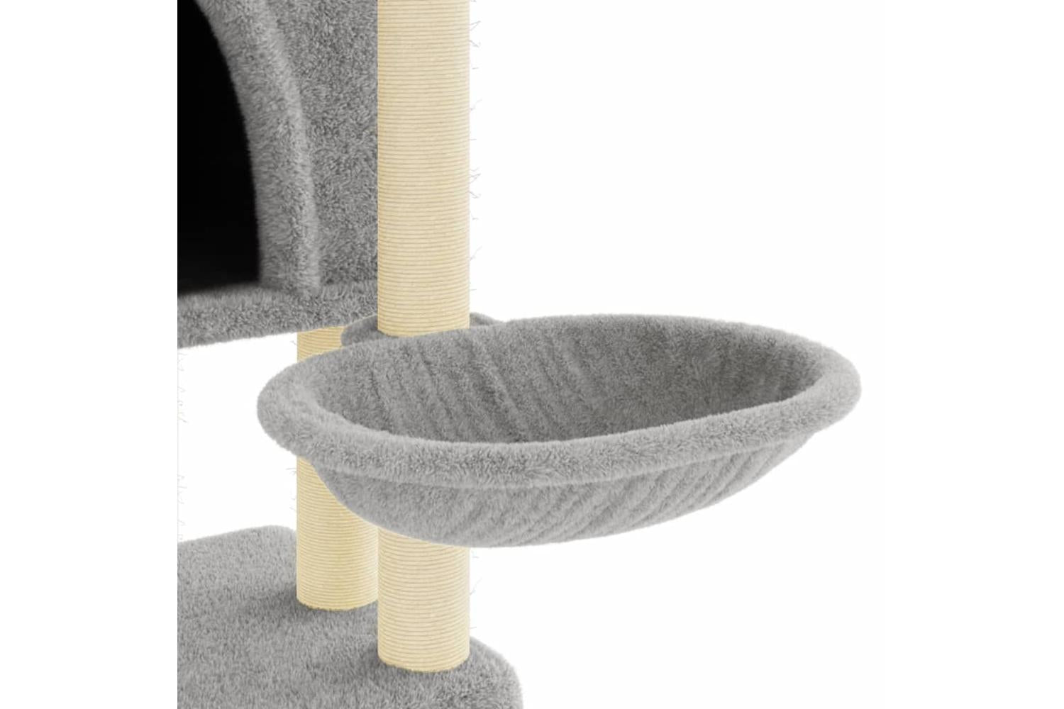 Cat Tree With Sisal Scratching Posts Light Grey 180 Cm-7