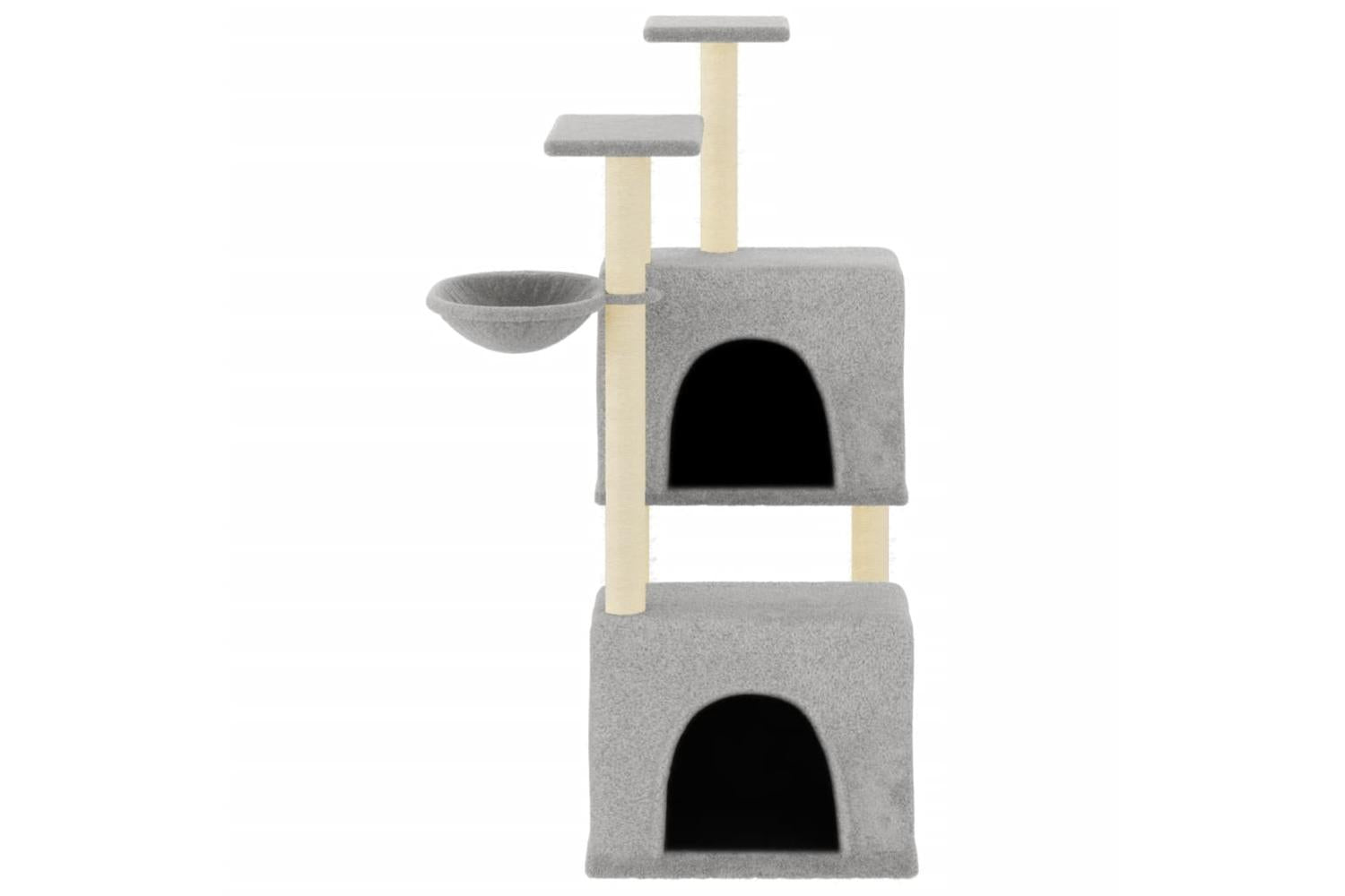Cat Tree With Sisal Scratching Posts Light Grey 122 Cm-3