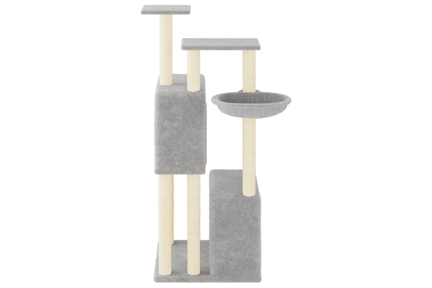 Cat Tree With Sisal Scratching Posts Light Grey 122 Cm-4