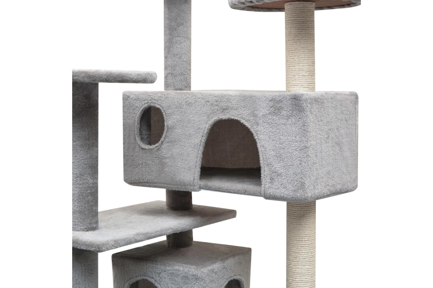 Cat Tree With Sisal Scratching Posts 125 Cm Grey-3