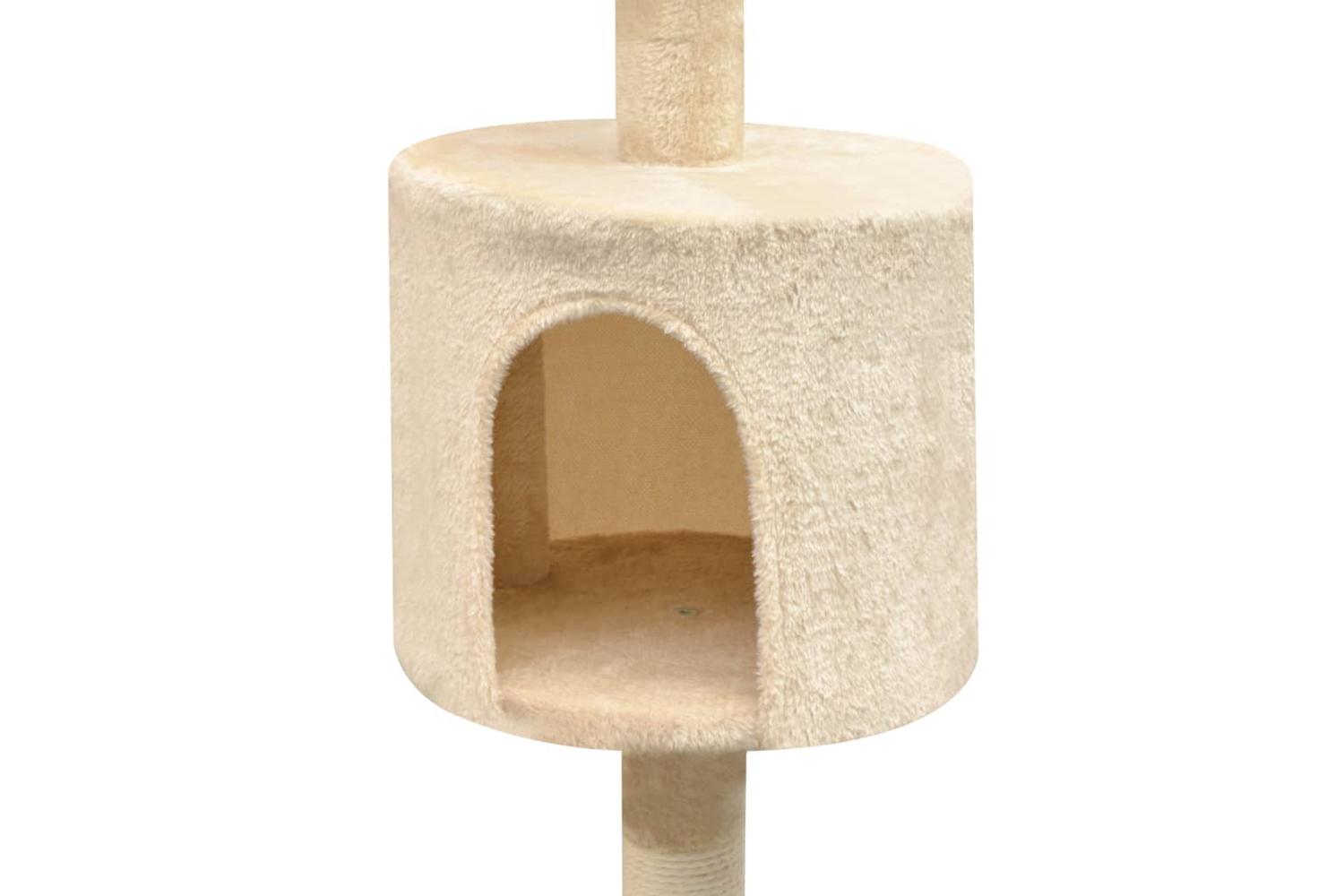 Cat Tree With Sisal Scratching Posts 125 Cm Beige-3