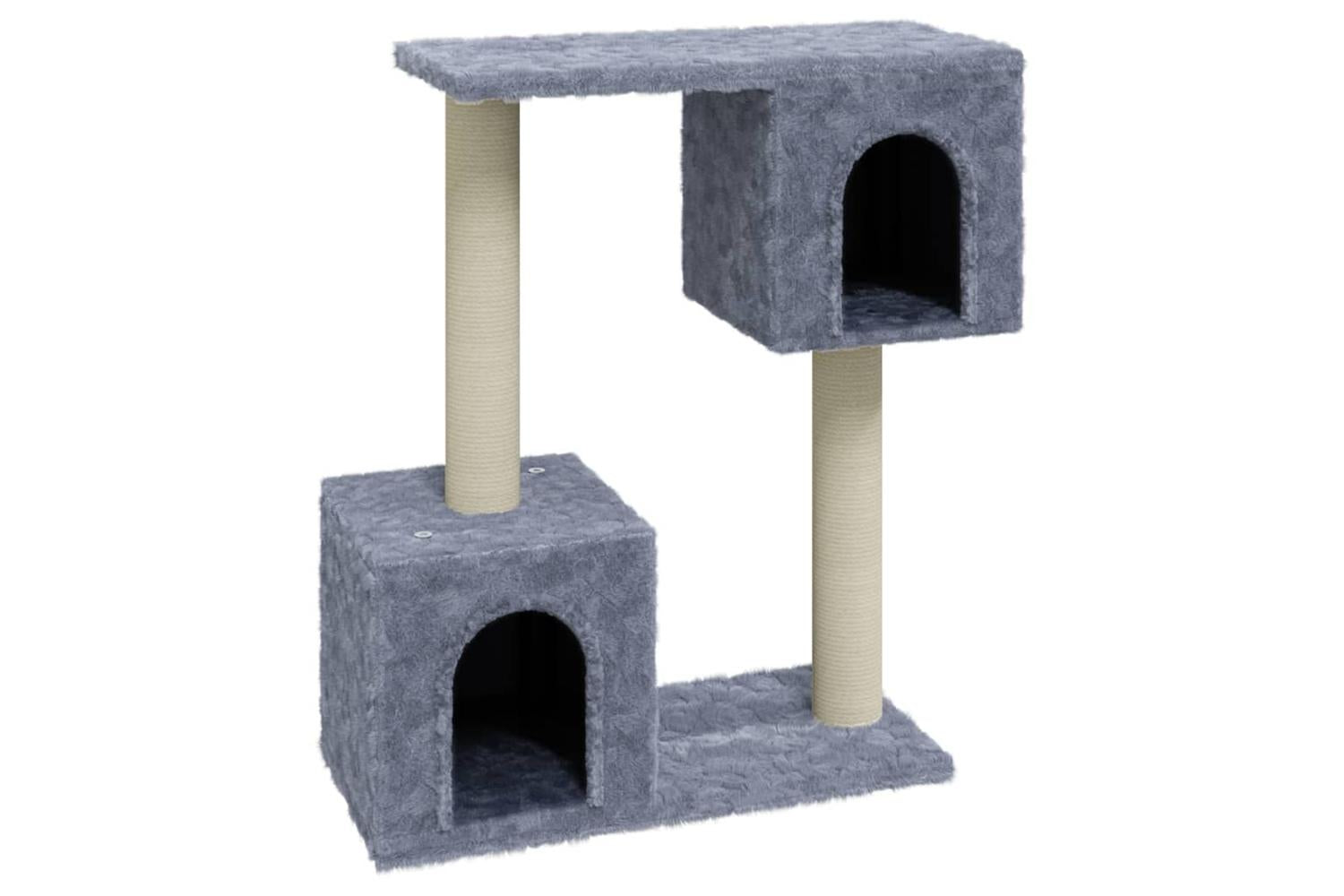 Cat Tree With Sisal Scratching Posts Light Grey 60 Cm-2
