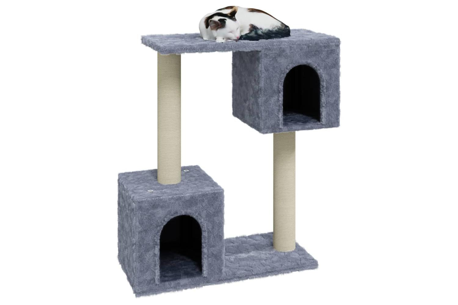 Cat Tree With Sisal Scratching Posts Light Grey 60 Cm-3
