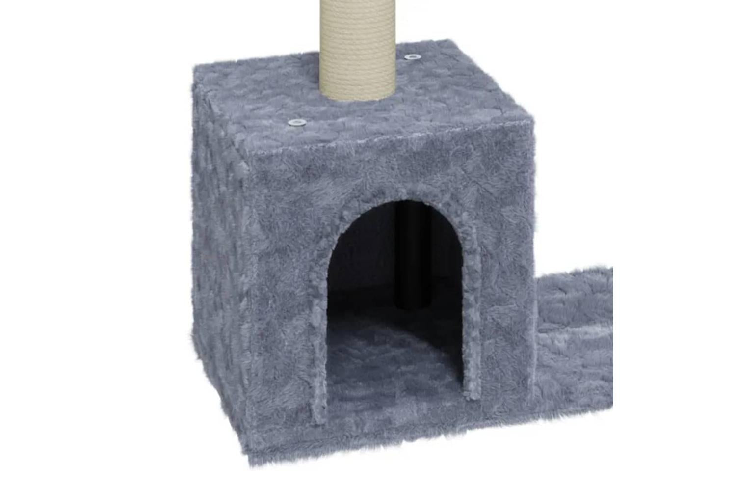Cat Tree With Sisal Scratching Posts Light Grey 60 Cm-5