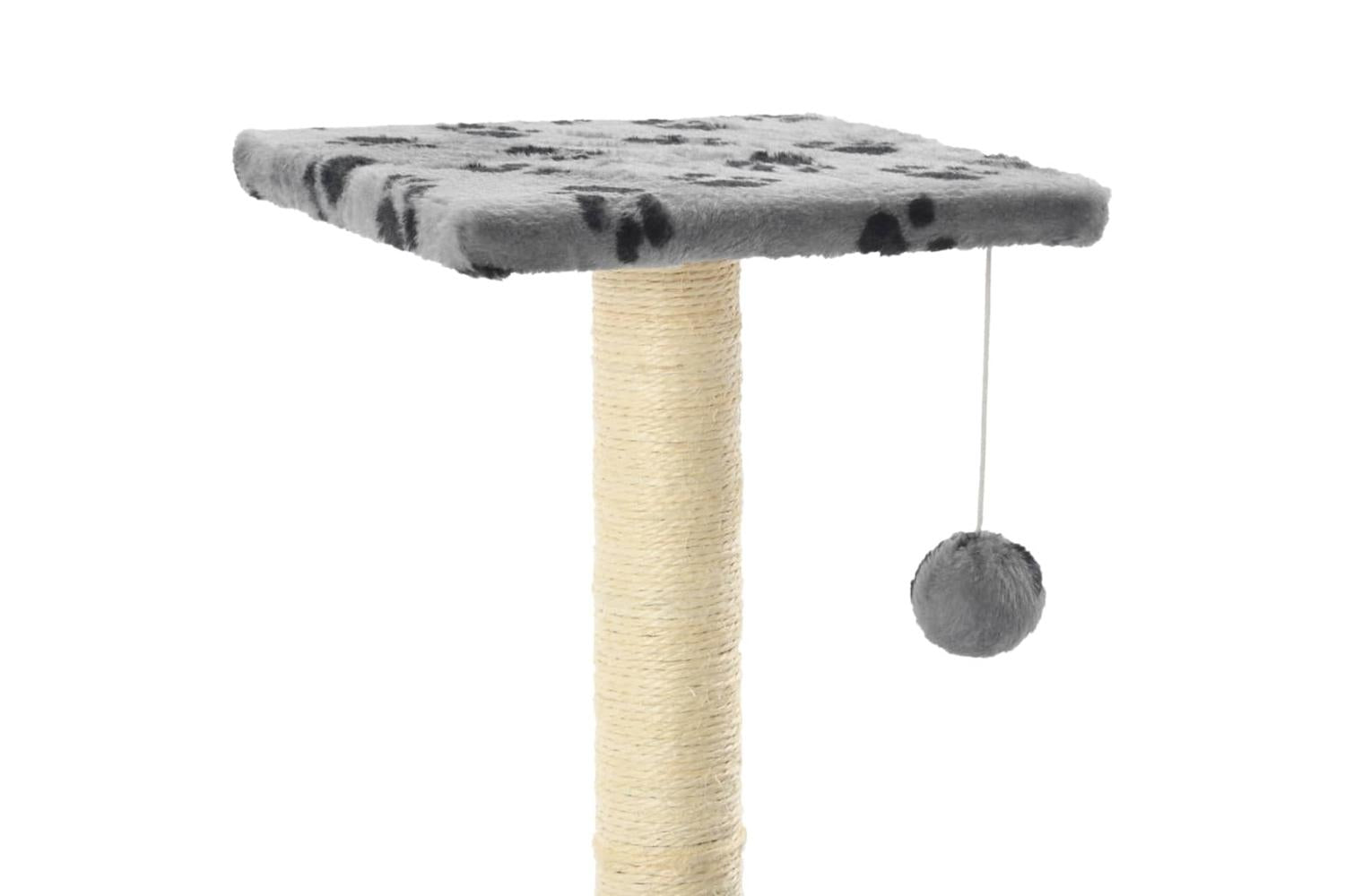 Cat Tree With Sisal Scratching Posts 65 Cm Grey Paw Print-4