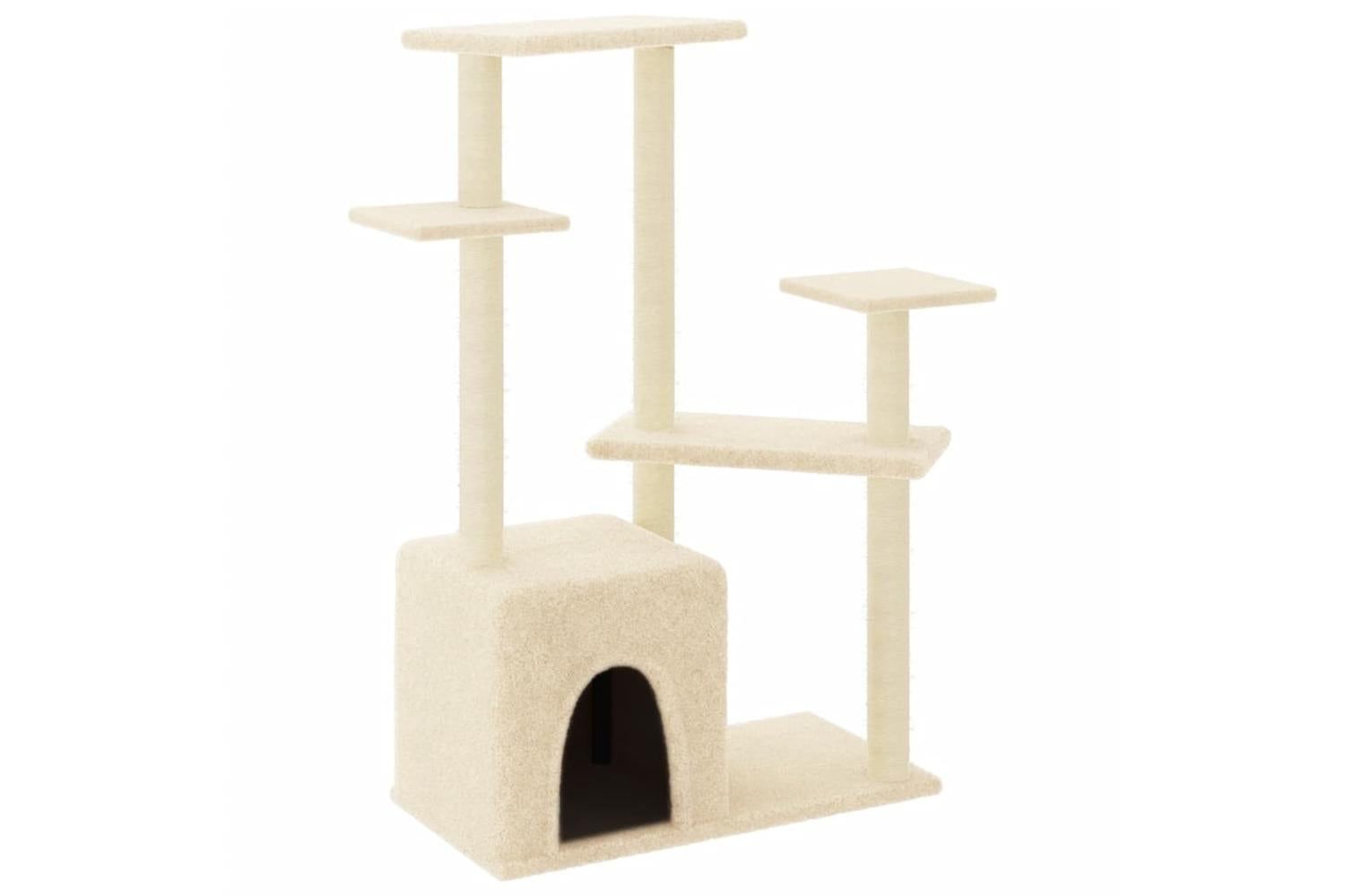Cat Tree With Sisal Scratching Posts Cream 1075 Cm-2