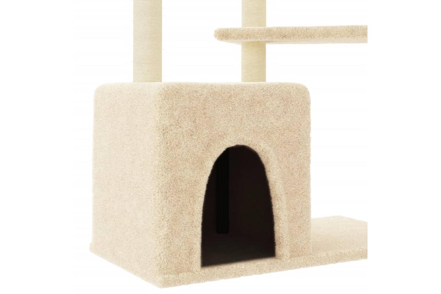 Cat Tree With Sisal Scratching Posts Cream 1075 Cm-6