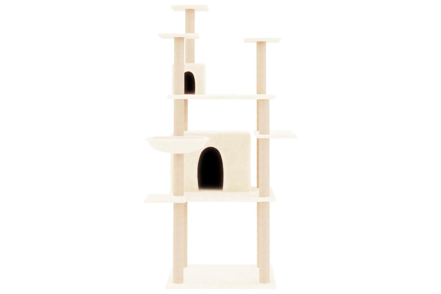 Cat Tree With Sisal Scratching Posts Cream 166 Cm-3