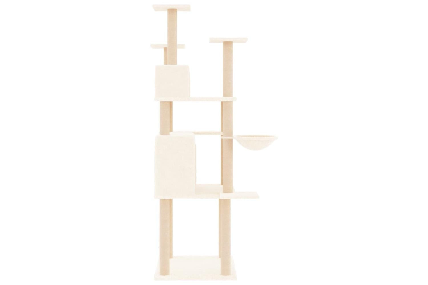 Cat Tree With Sisal Scratching Posts Cream 166 Cm-4