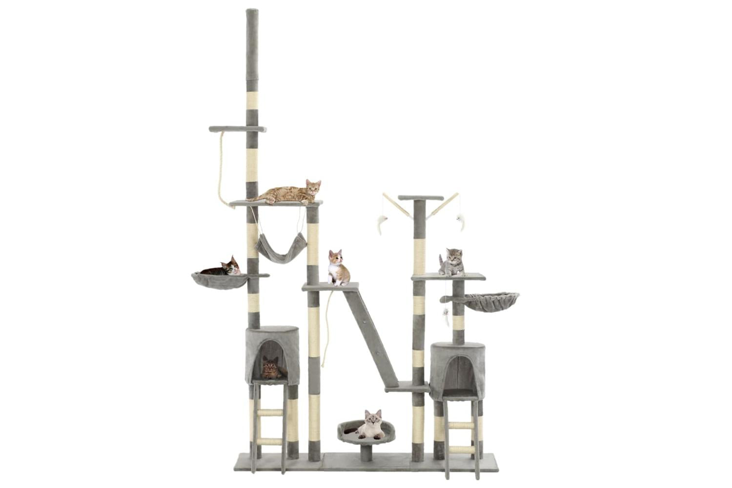 Cat Tree With Sisal Scratching Posts 230-250 Cm Grey-2