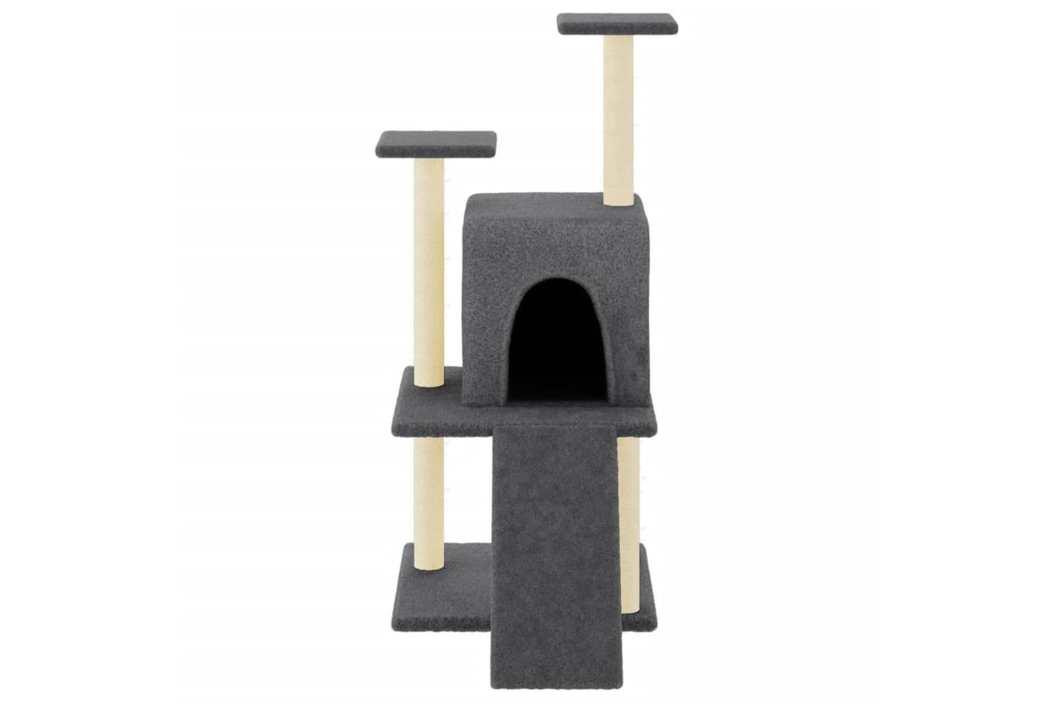 Cat Tree With Sisal Scratching Posts Dark Grey 110 Cm-3