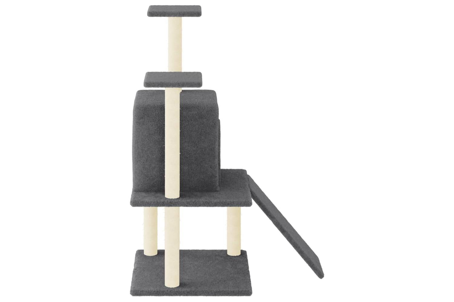 Cat Tree With Sisal Scratching Posts Dark Grey 110 Cm-4