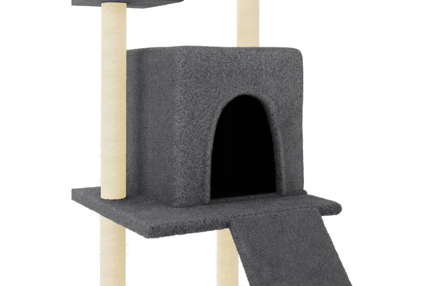 Cat Tree With Sisal Scratching Posts Dark Grey 110 Cm-6