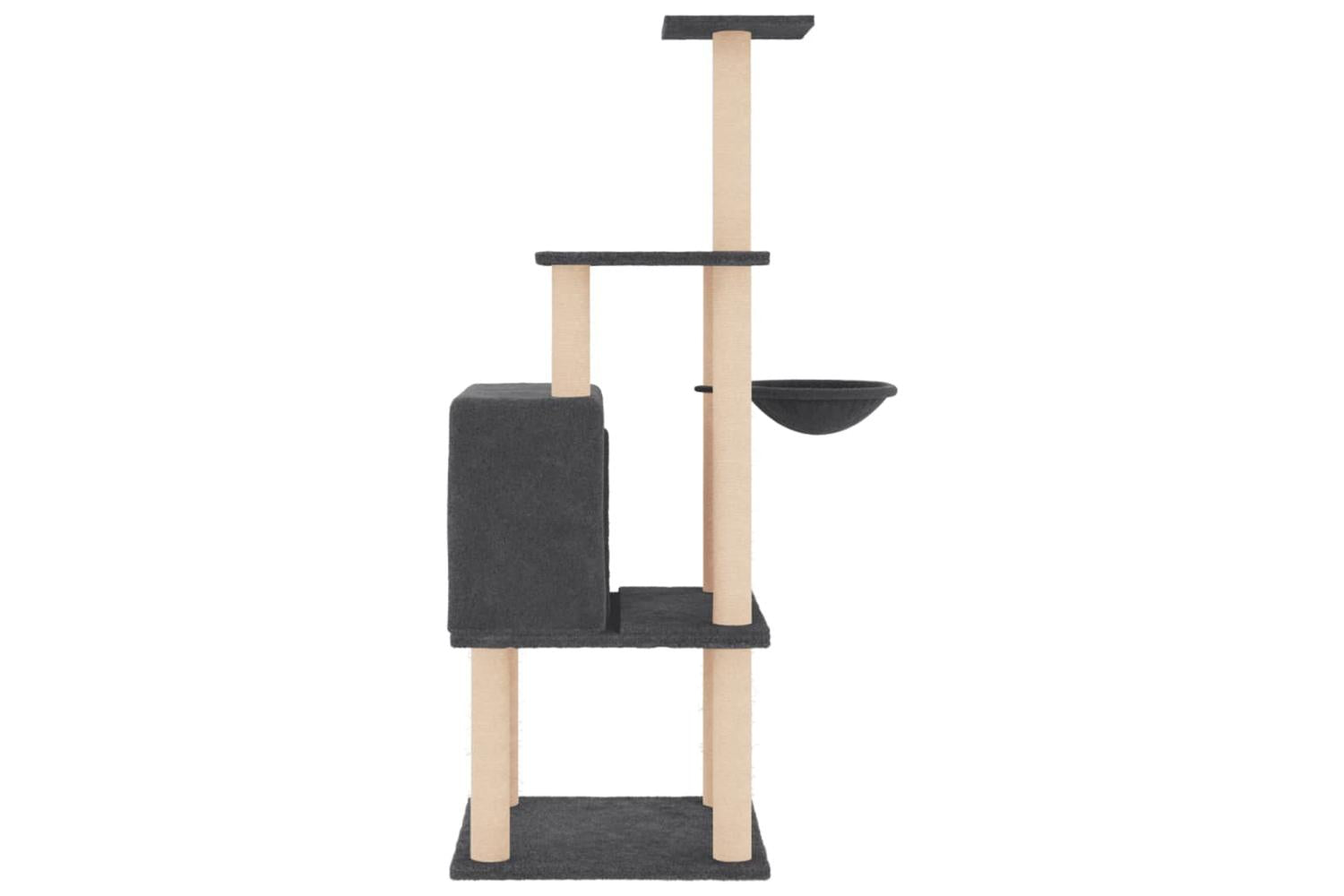 Cat Tree With Sisal Scratching Posts Dark Grey 132 Cm-4