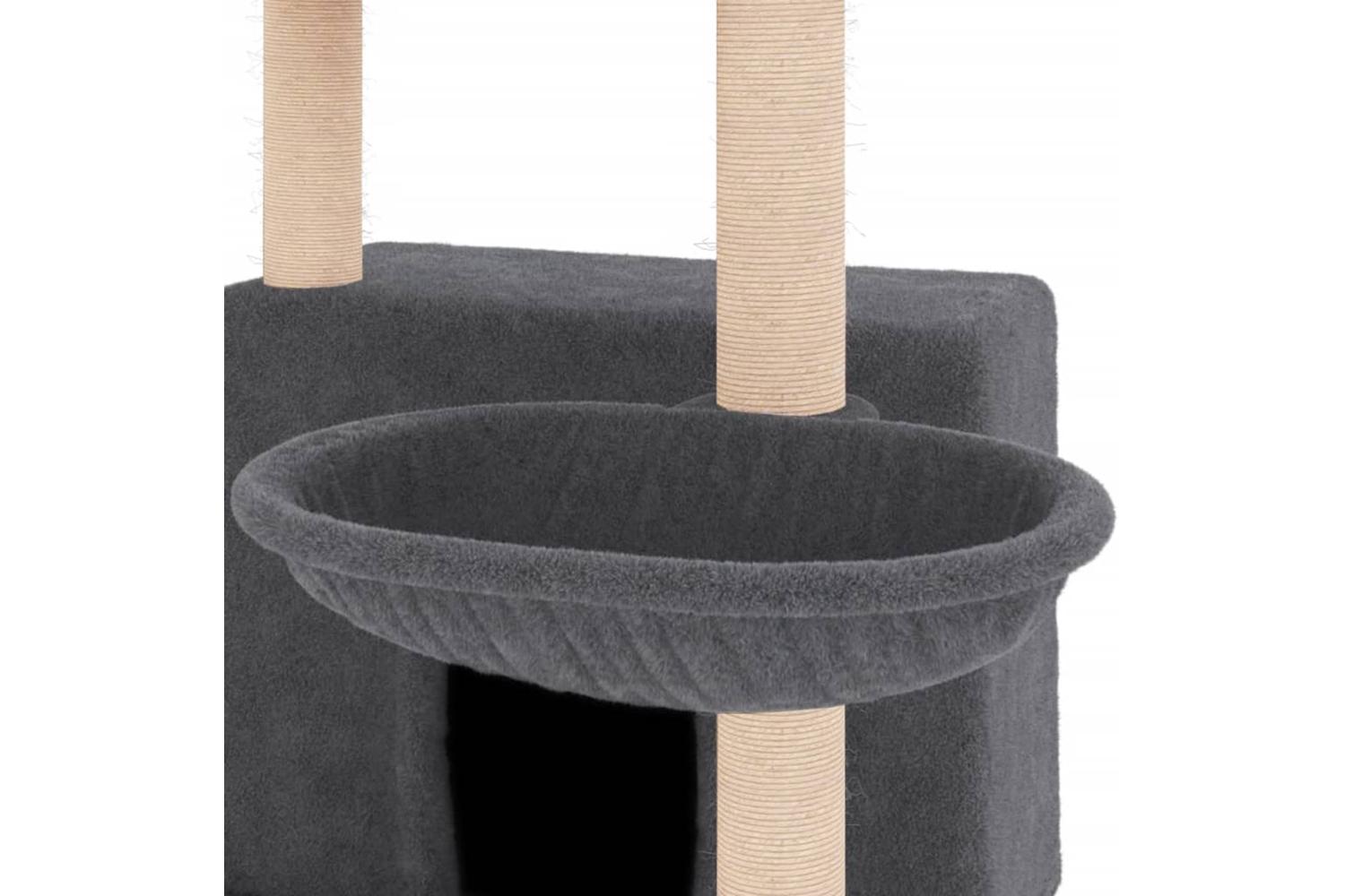 Cat Tree With Sisal Scratching Posts Dark Grey 132 Cm-7