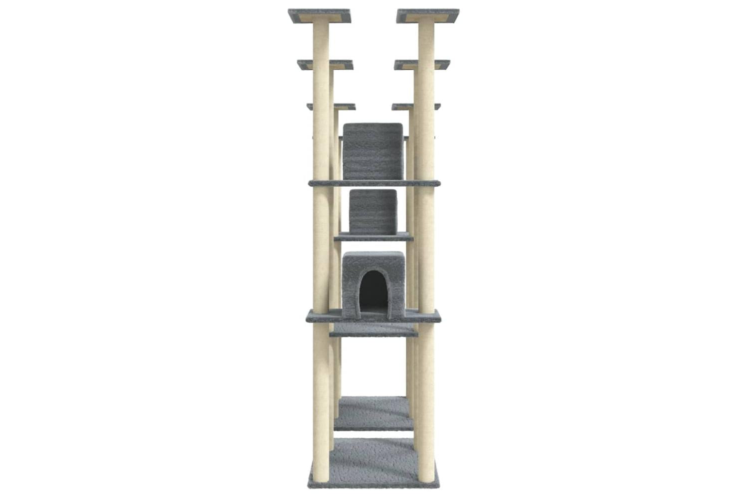 Cat Tree With Sisal Scratching Posts Light Grey 174 Cm-5