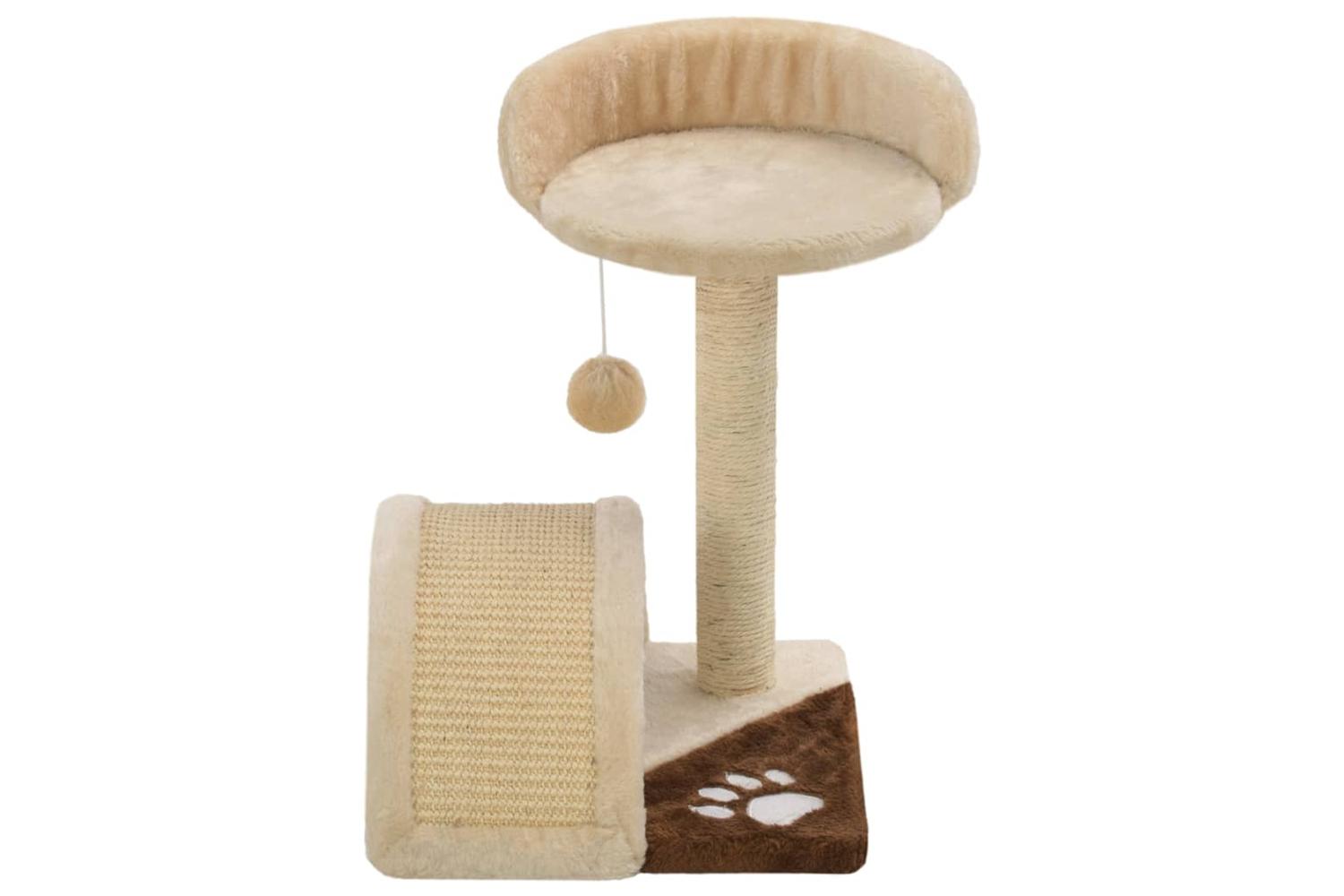 Cat Tree With Sisal Scratching Post 40 Cm Beige And Brown-4