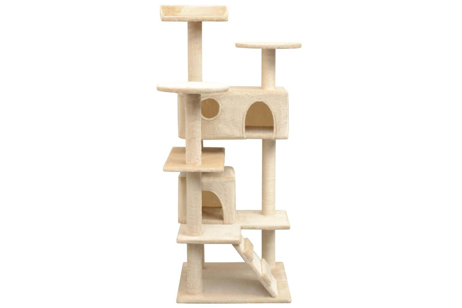 Cat Tree With Sisal Scratching Posts 125 Cm Beige-2