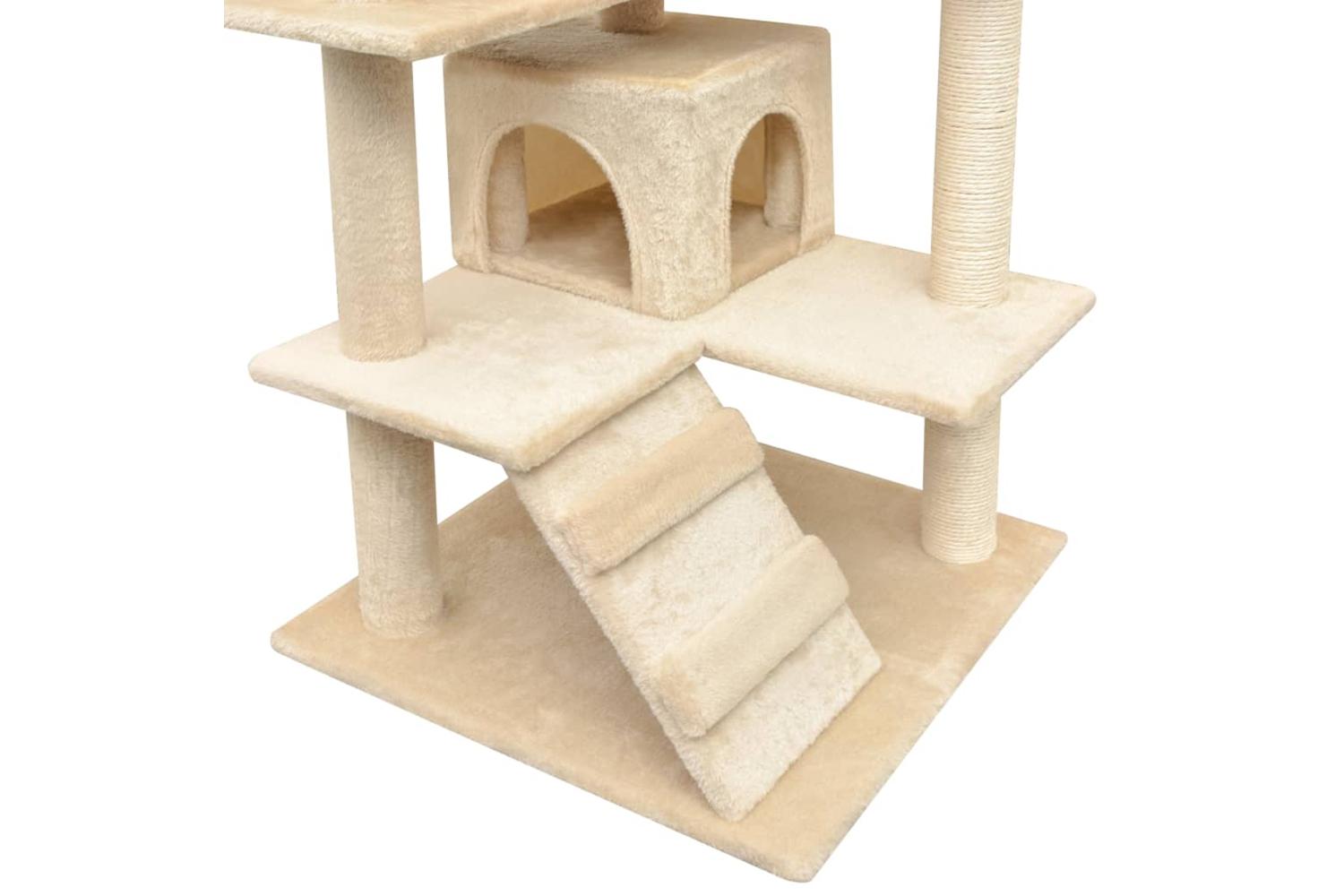 Cat Tree With Sisal Scratching Posts 125 Cm Beige-4