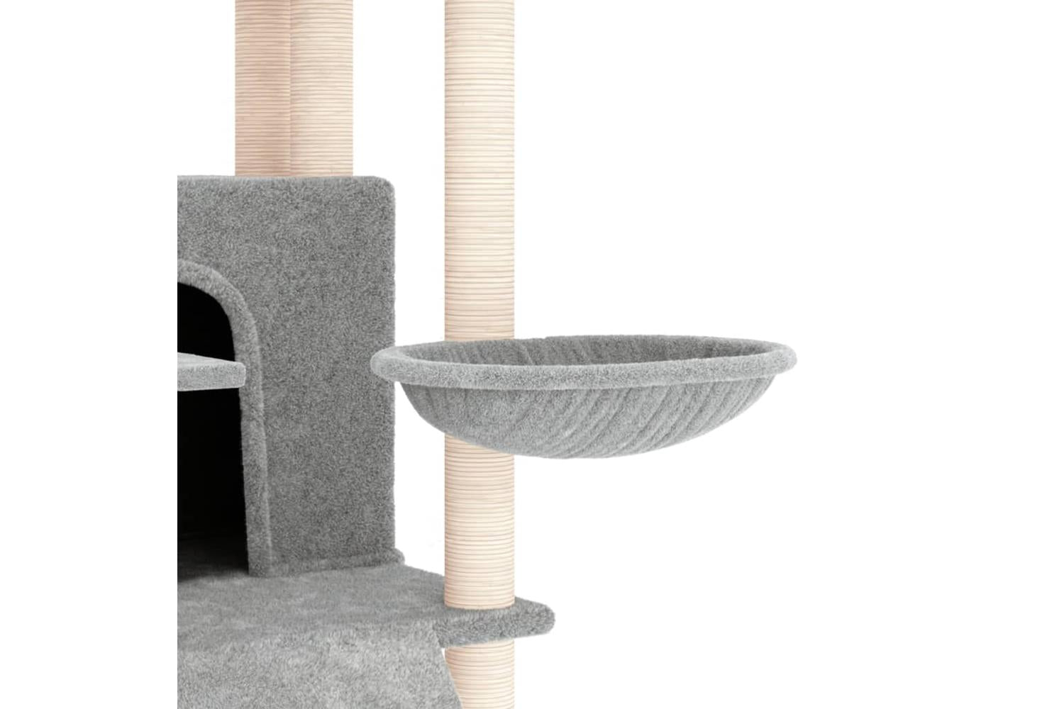 Cat Tree With Sisal Scratching Posts Light Grey 154 Cm-6