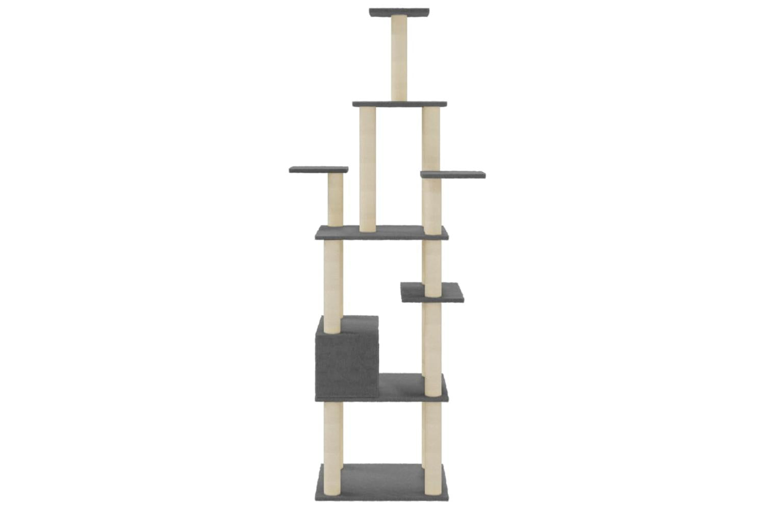Cat Tree With Sisal Scratching Posts Dark Grey 183 Cm-5
