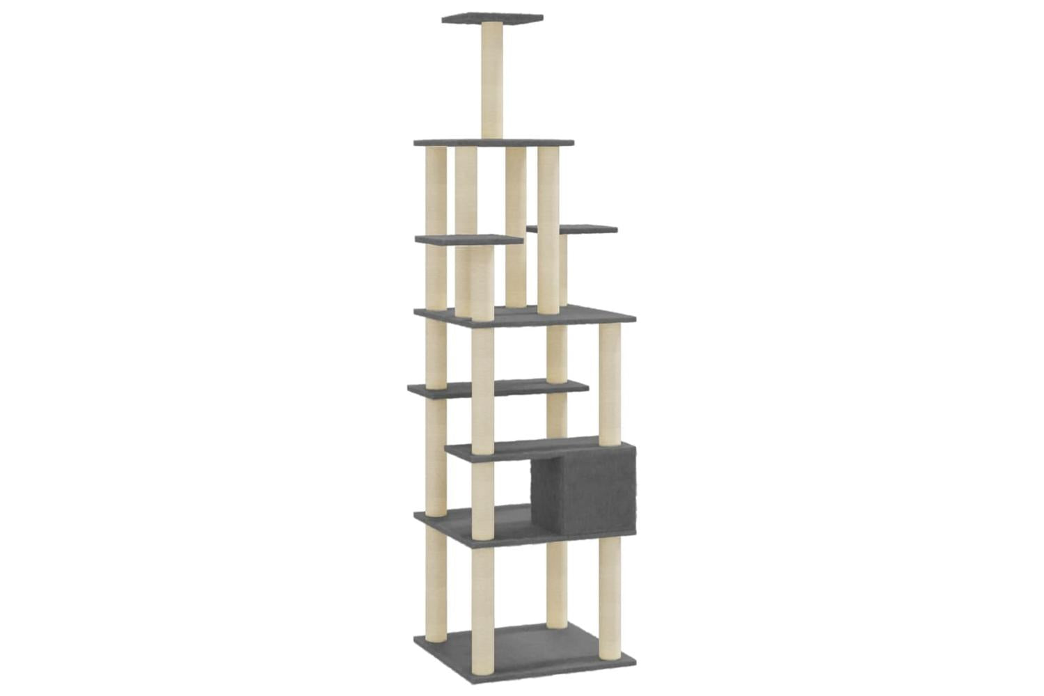 Cat Tree With Sisal Scratching Posts Dark Grey 183 Cm-6