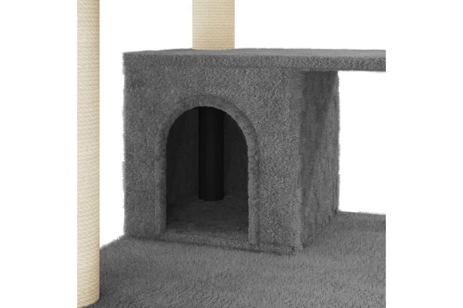 Cat Tree With Sisal Scratching Posts Dark Grey 183 Cm-7