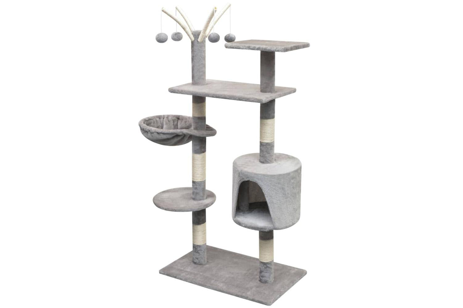 Cat Tree With Sisal Scratching Posts 125 Cm Grey-2