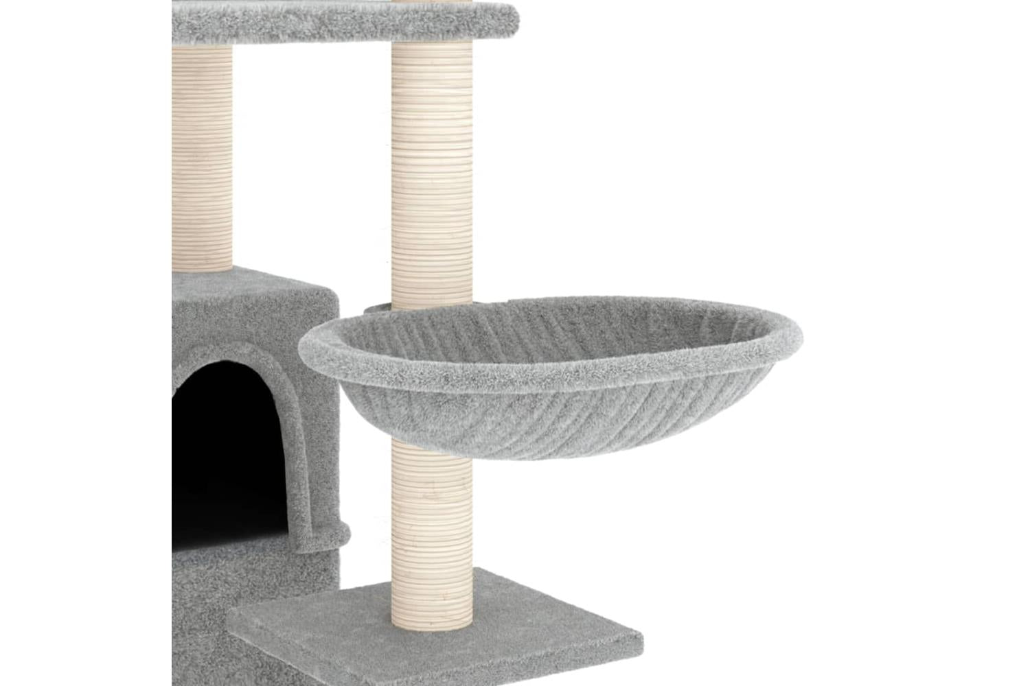 Cat Tree With Sisal Scratching Posts Light Grey 175 Cm-6