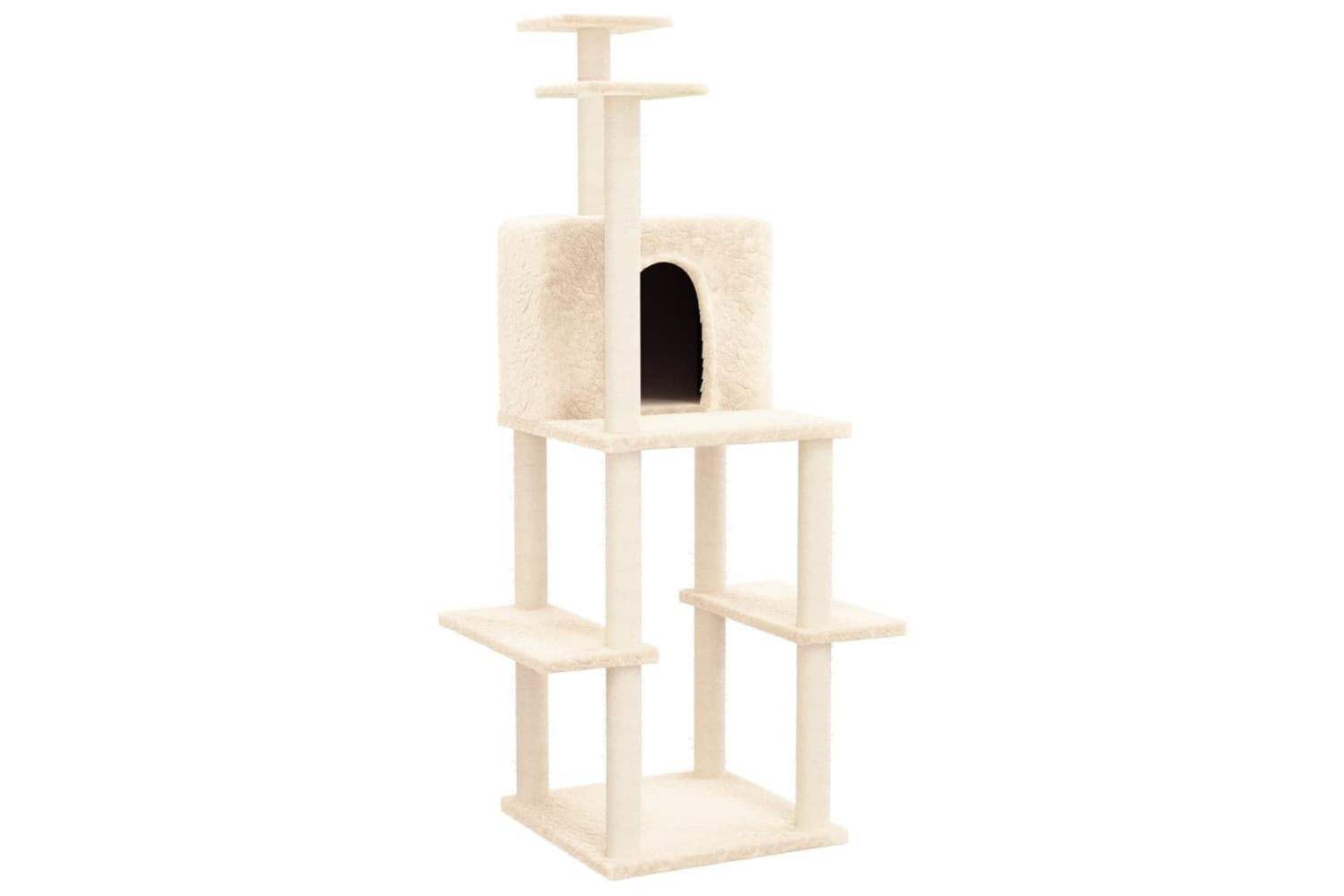 Cat Tree With Sisal Scratching Posts Cream 1445 Cm-2